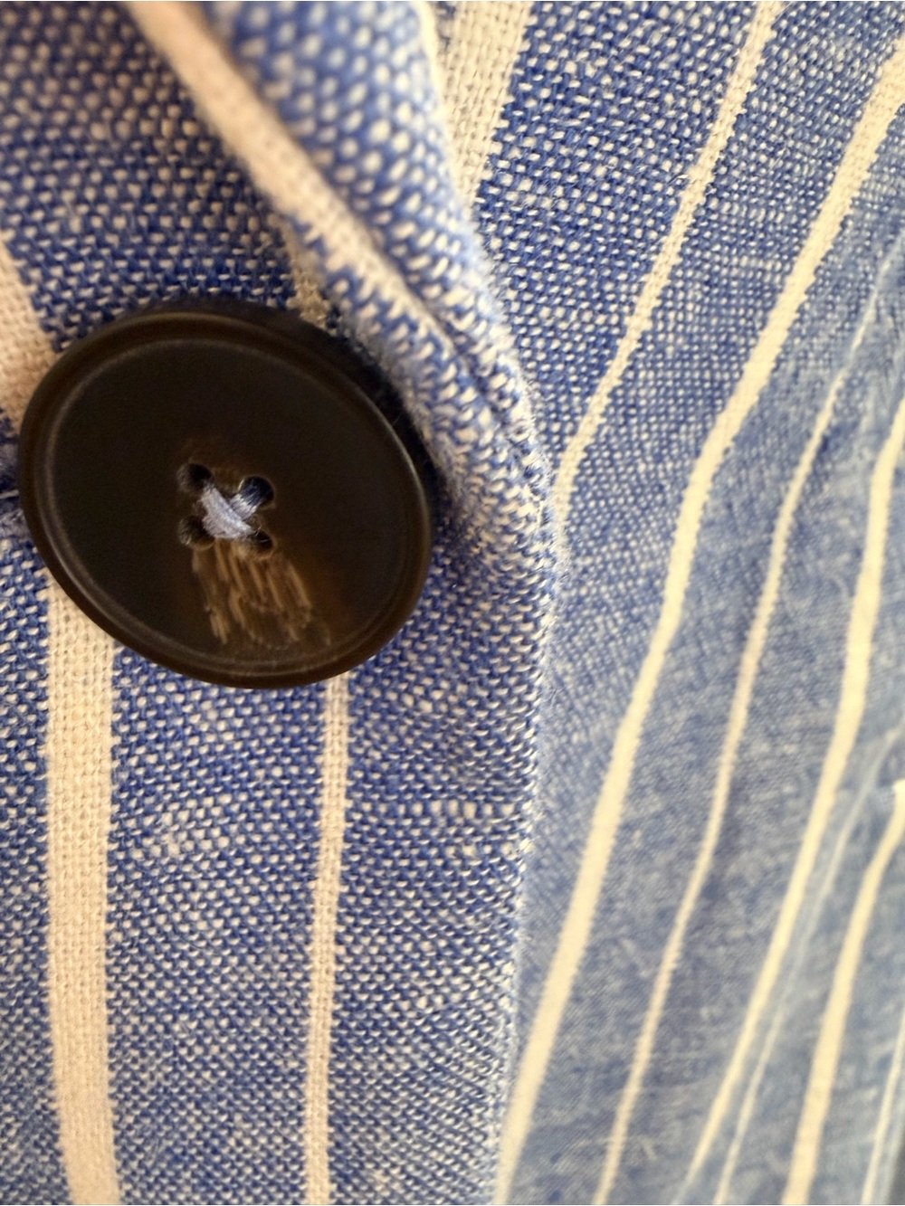 Free Assembly Blue Stripe Linen Blend Blazer – Size M - Picture 7 of 13